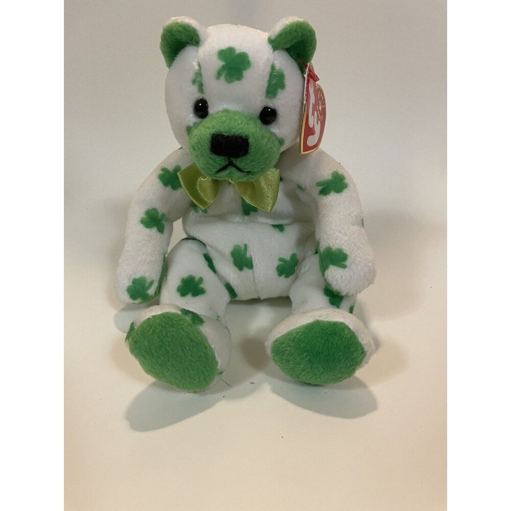 Ty Beanie Buddy "Clover the St. Patricks Day Bear" Plush, Stuffed Animal. 2002